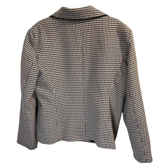 Danillo Women's Houndstooth Long Sleeve Blazer Jacket Sz 8 Black Brown Career - Picture 6 of 12